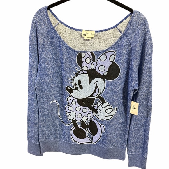 DISNEY Minnie Mouse blue long sleeve top, size medium - Picture 4 of 10